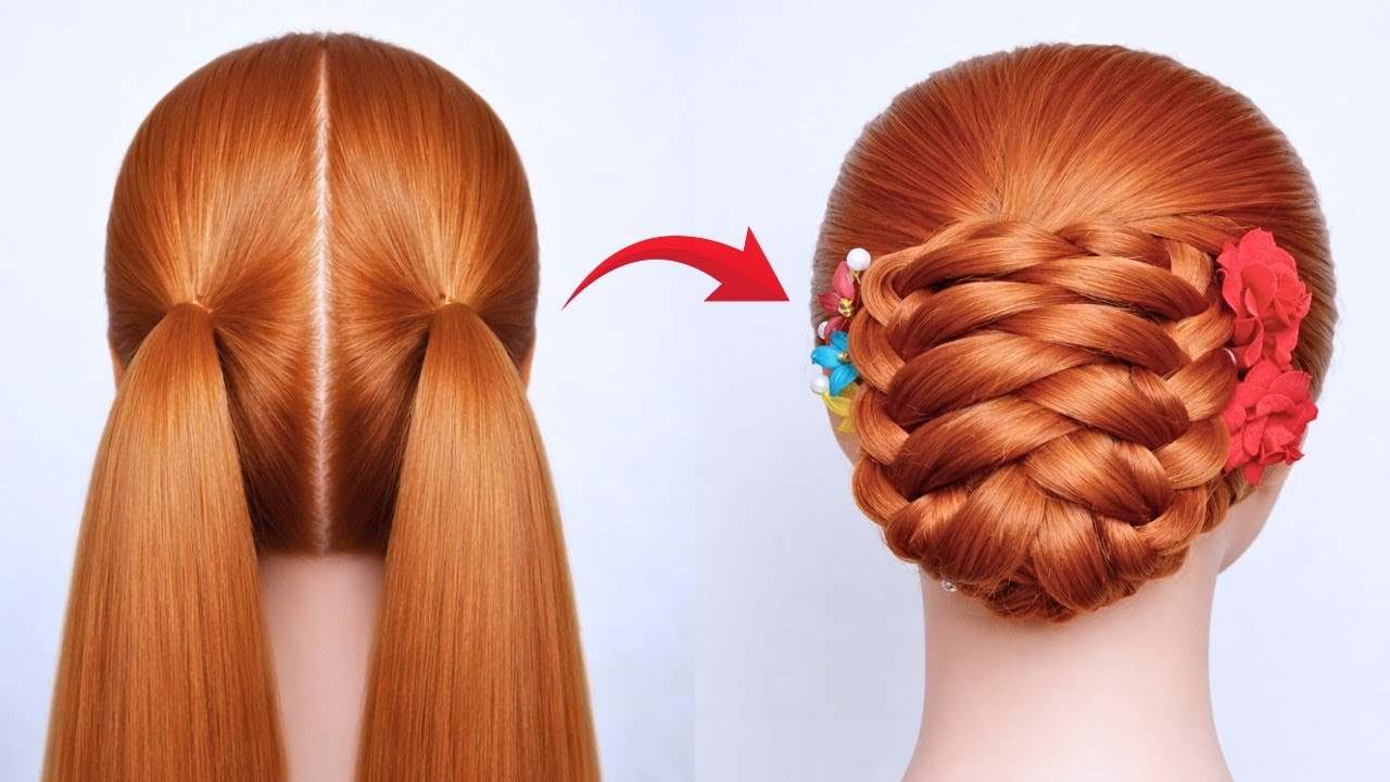 🤩Beautiful Simple Juda Hairstyle (Most-Easy Method) | bun hairstyles for long hair