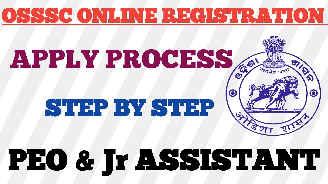 OSSSC PEO & JUNIOR ASSISTANT ONLINE REGISTRATION || PEO & Jr ASSISTANT APPLY ONLINE  ||