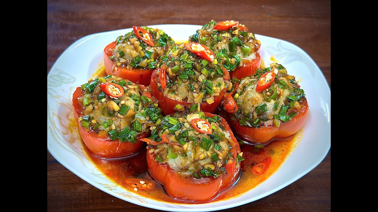 ỚT CHUÔNG NHỒI CHẢ CÁ THÁT LÁT - Món Ngon Xứ Huế