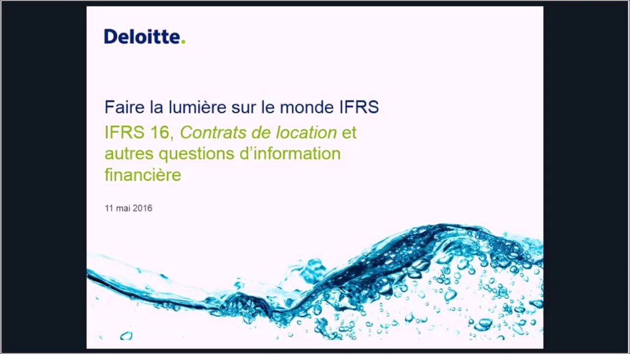 IFRS 16, Contrats de location et autres questions d’information financière