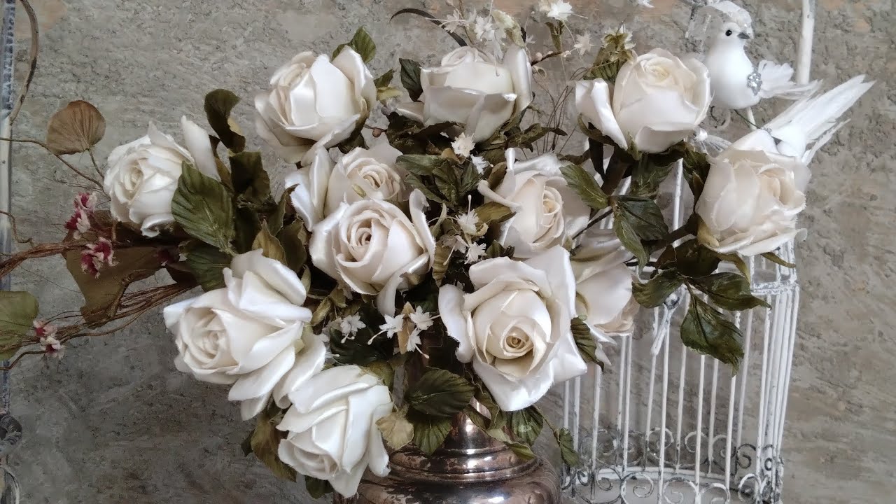 【薔薇　Rose】サテンの生地から布花ローズが咲きました！