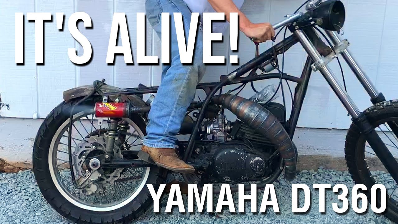 1974 Yamaha DT360 Rat Bike Startup!