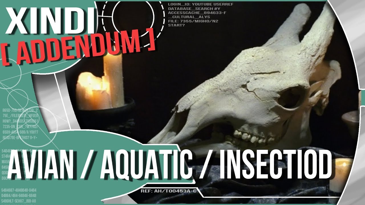 XINDI AVIAN-AQUATICS-INSECTOID: Index Addendum