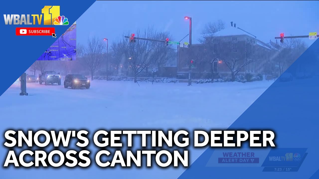 Tommie Clark tracks snow in Canton