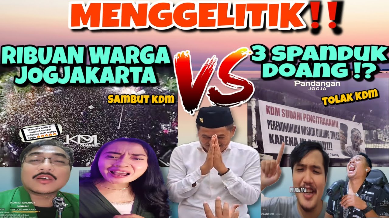 MENGGELITIK‼️RIBUAN WARGA JOGJAKARTA SAMBUT KDM VS 3 SPANDUK DOANG WKWK