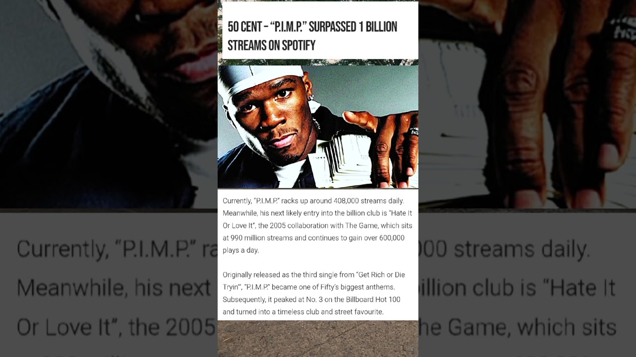 50 Cent’s ‘P.I.M.P.’ Just Hit 1 Billion Streams 