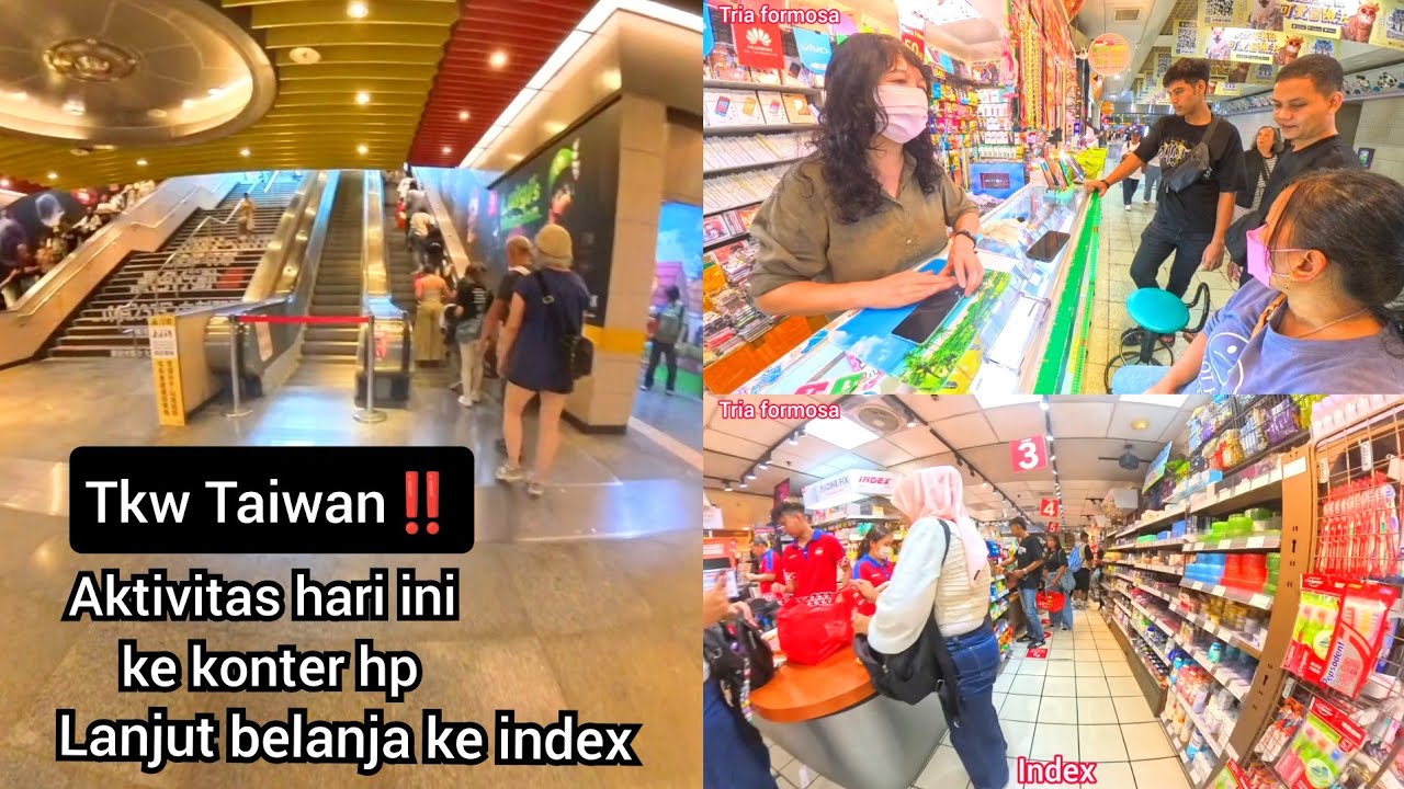 Tkw Taiwan ‼️ Aktivitas hr ini ke konter hp langganan lanjut belanja ke index #mall  #triaformosa 