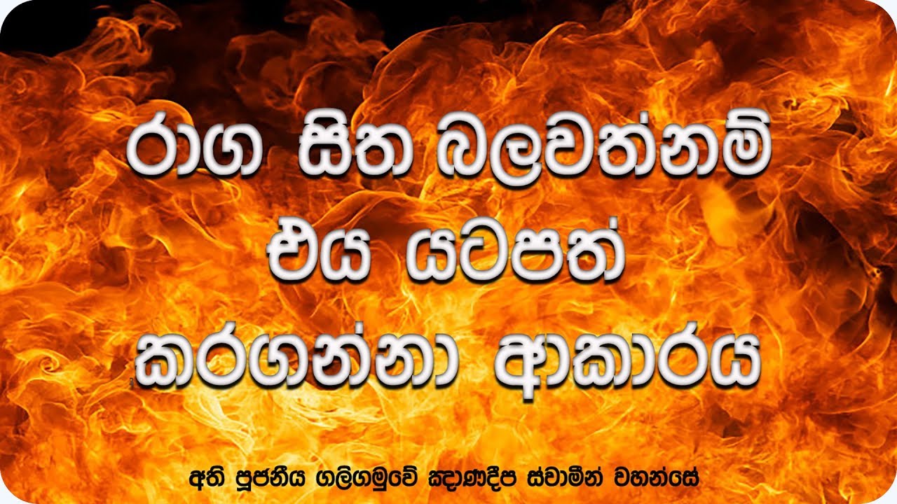 රාග සිත බලවත්නම්, එය යටපත් කරගන්නා ආකාරය | Ven Galigamuwe Gnanadeepa Thero