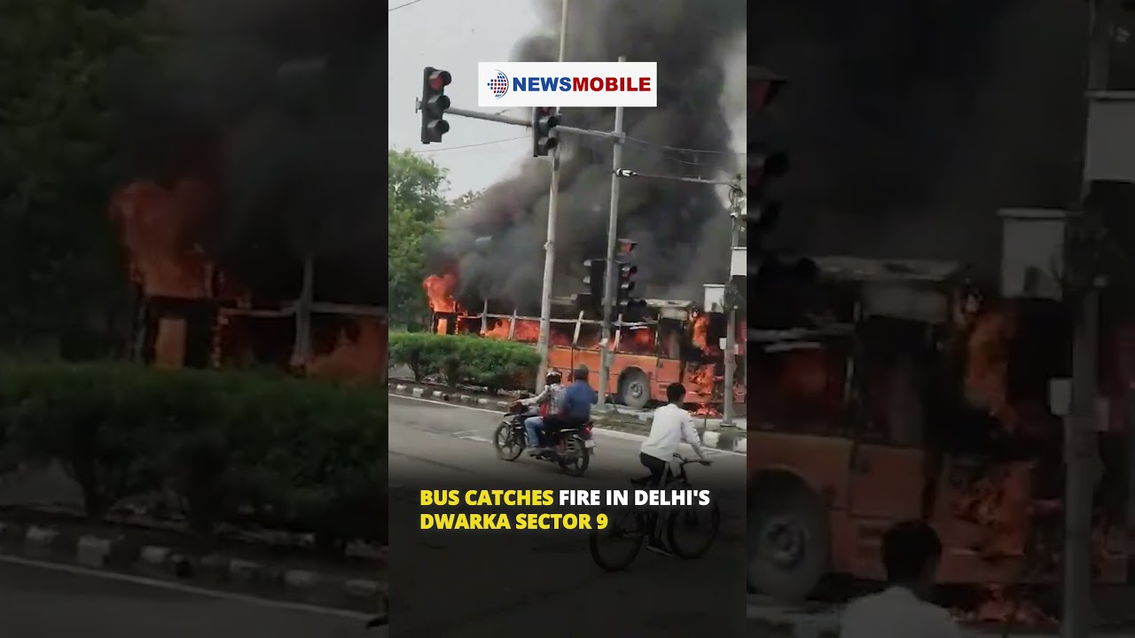 Bus Catches Fire in Delhi's Dwarka Sector 9