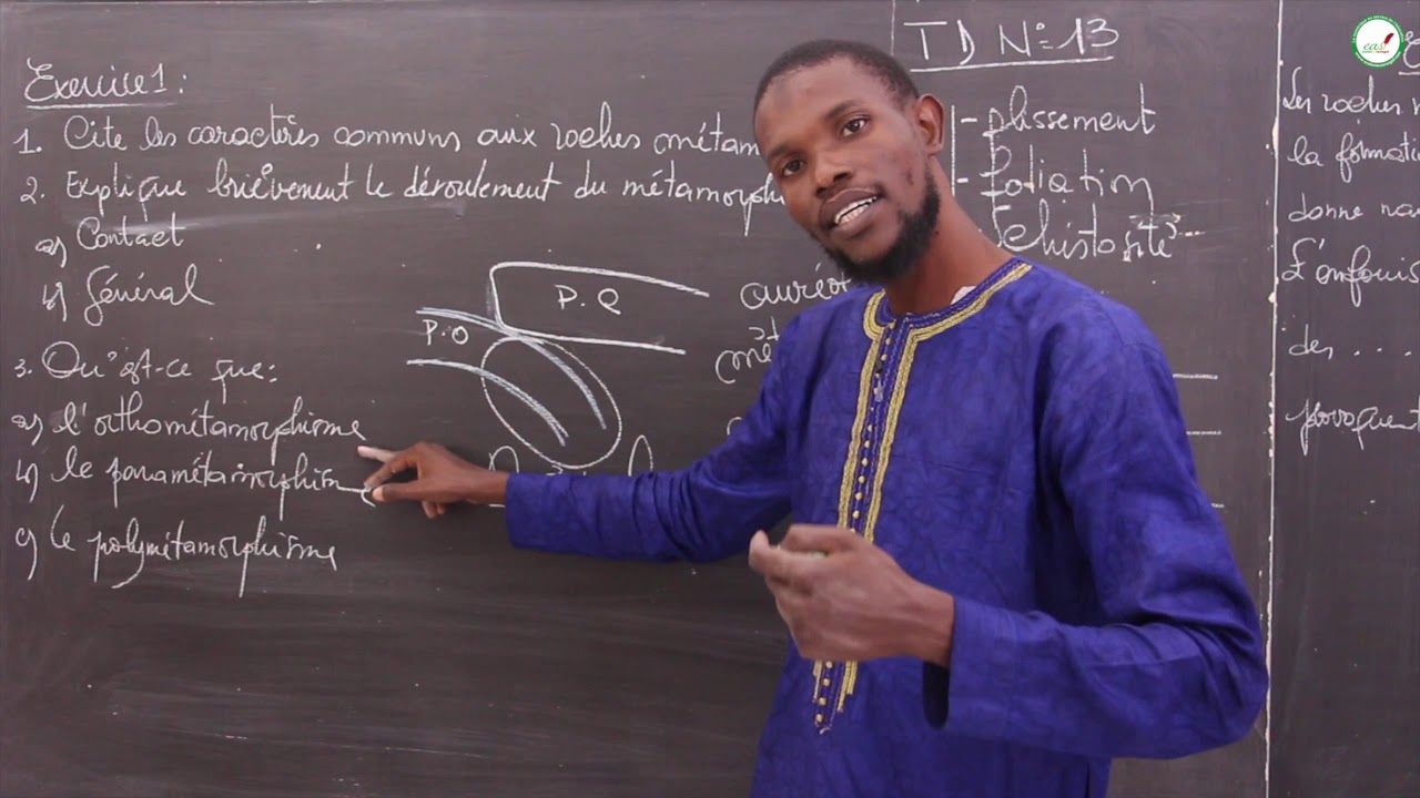 Exercices - Troisième - SVT : Le métamorphisme et la formation des roches métamorphiques / M. Diallo