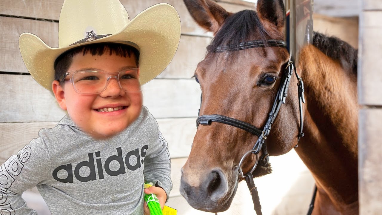 Caleb RIDES A HORSE!! Caleb GOES HORSEBACK RIDING WITH MOM and DAD!