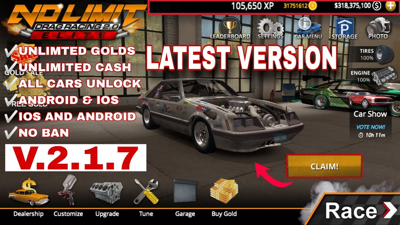 NO LIMIT DRAG RACING 2 MOD APK LATEST VERSION V.2.1.7 IOS & ANDROID UNLIMITED CURRENCIES  2025 WORKS