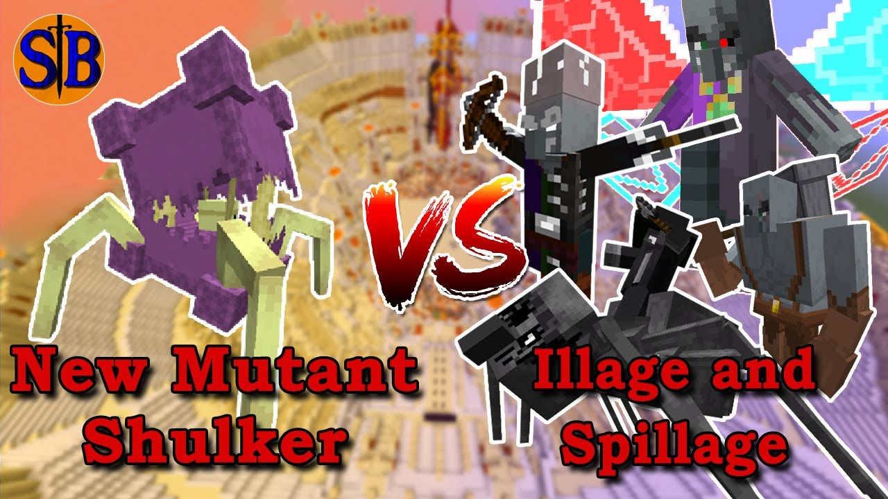 NEW Mutant Shulker 1.19 vs Illage and spillage | Minecraft Mob Battle