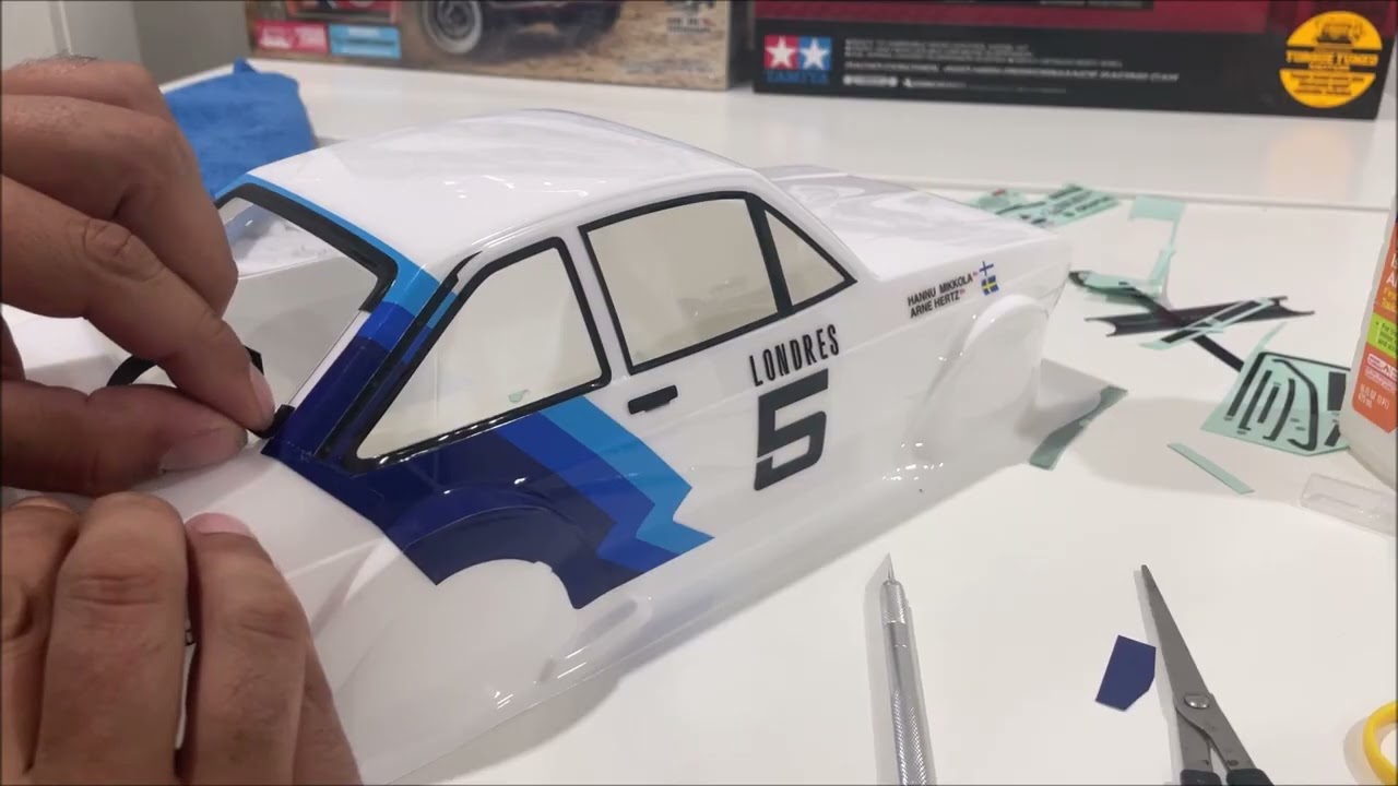 Tamiya 51658 FORD Escort Mk.II Rally 1/10 lexan body RC paint job