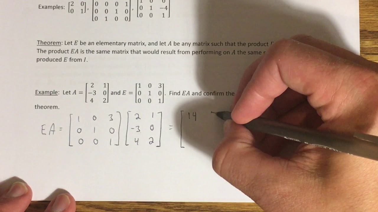 1.5 - Elementary Matrices and a Method for Finding A^-1 (Part 1)