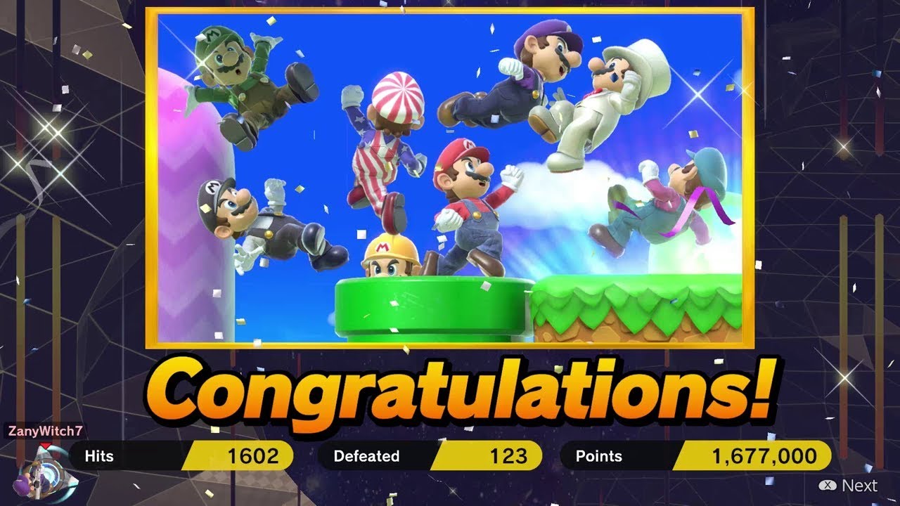 Super Smash Bros Ultimate: Classic Mode w/ Mario - Ends at 9.9 Intensity
