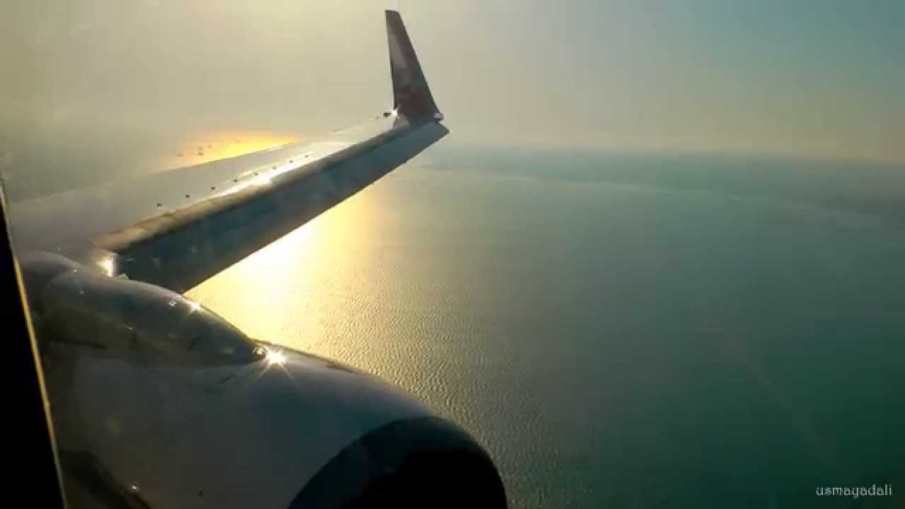 Sunset over Marmara Sea İstanbul-Turkish Airlines B737 Landing - THY Gün Batımı İnişi 1080p HD