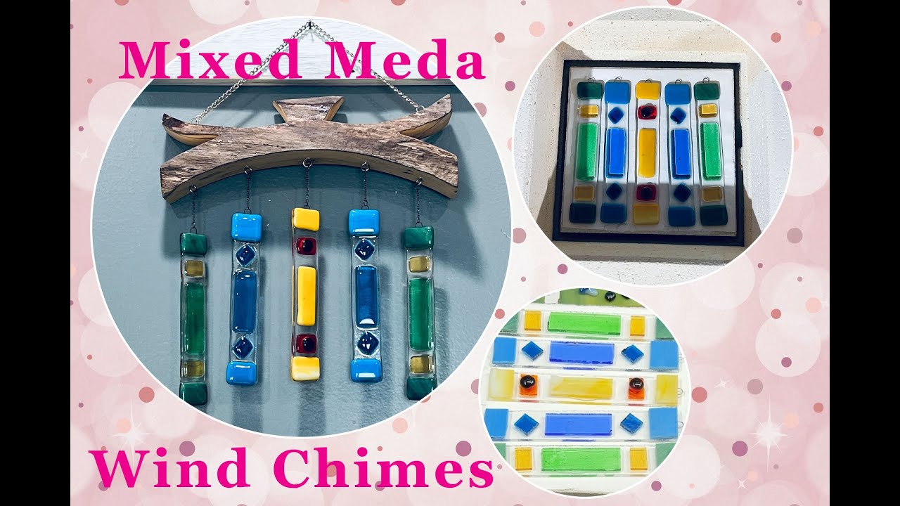 Fused Glass and Wood Wind Chimes