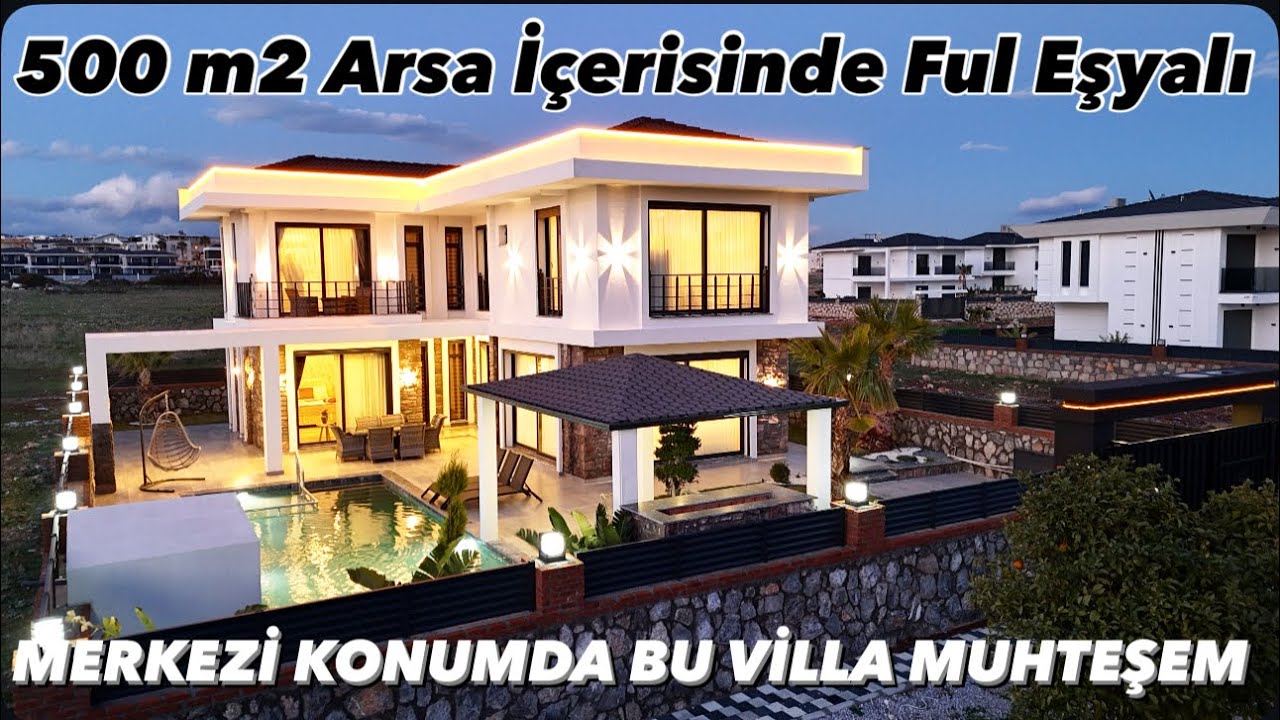 DİDİM’DE 500 m2 ARSA İÇERİSİNDE FUL EŞYALI 4+1 SATILIK VİLLA. 
