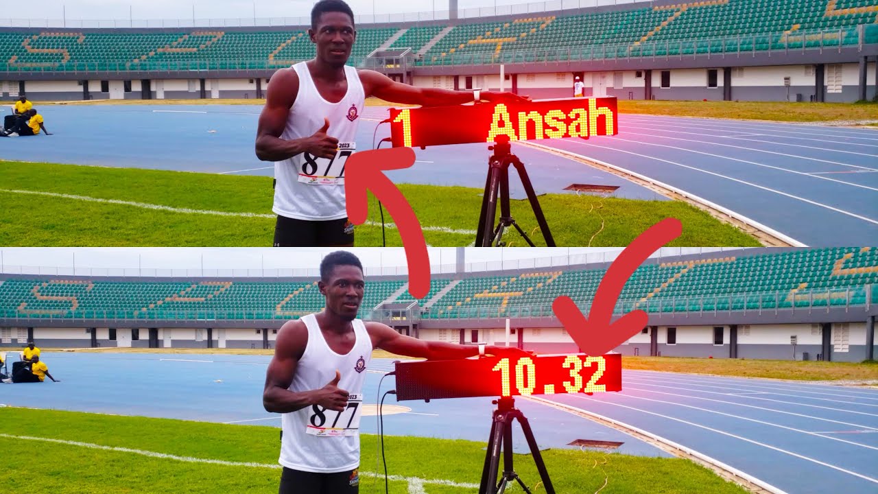 Sarfo Ansah Wins Men&rsquo;s 100m Final in 10.32s Ghana Athletics Accra Open Championship. UG Stadium