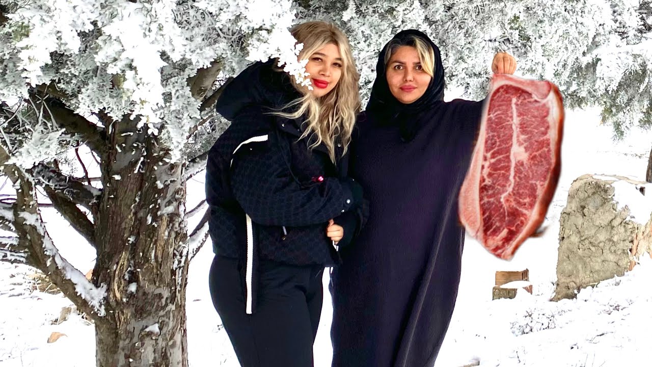 Village Life in Iran-Traditional Persian Chenjeh Kebab Cooking