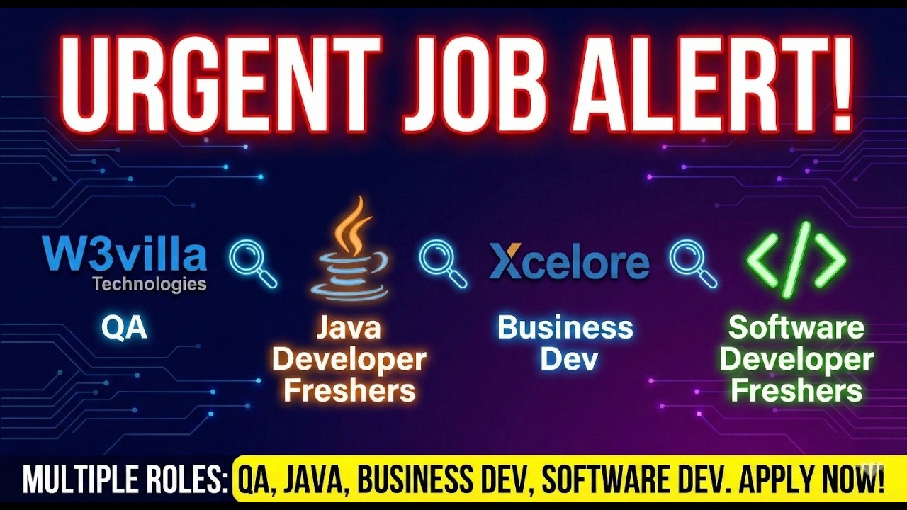Urgent Hiring! QA, Java Developer, Business Dev & Software Jobs | Apply Now