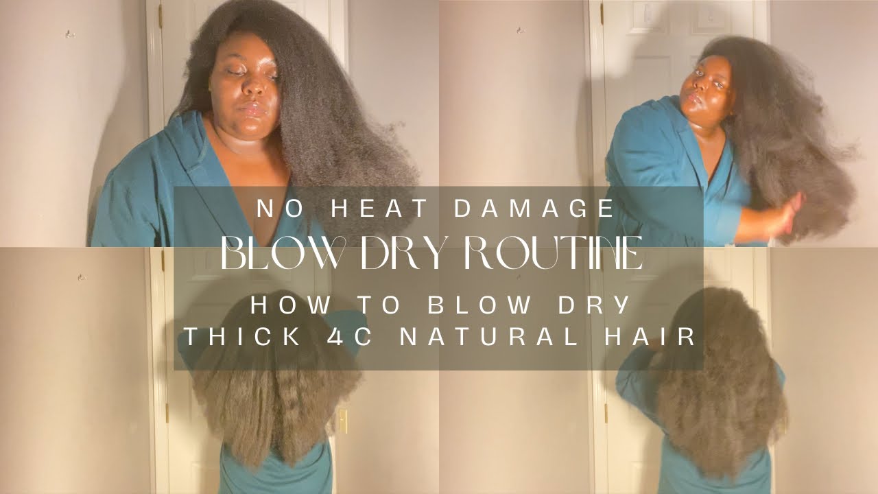 HOW TO SAFELY BLOW DRY THICK 4C NATURAL HAIR|SIMPLE 4C HAIR ROUTINE|PREP FOR AT-HOME SILK PRESS PT.2