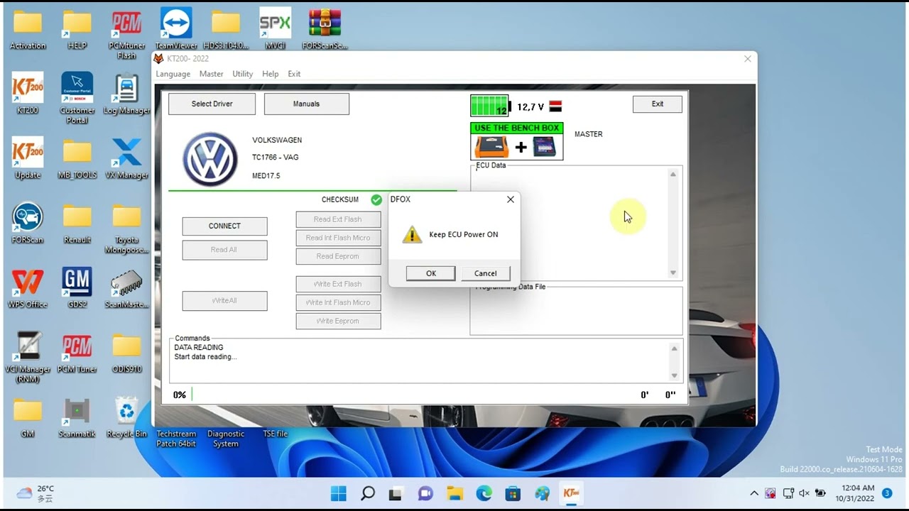 How to Read and Write VW MED17 5 eeprom Data by KT200