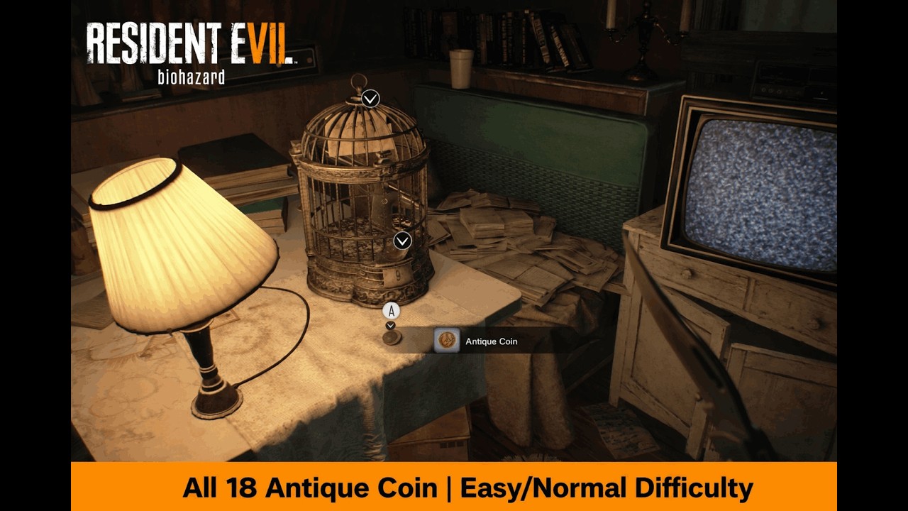 Resident Evil 7 Biohazard | All 18 Antique Coin (Easy/Normal Difficulty)