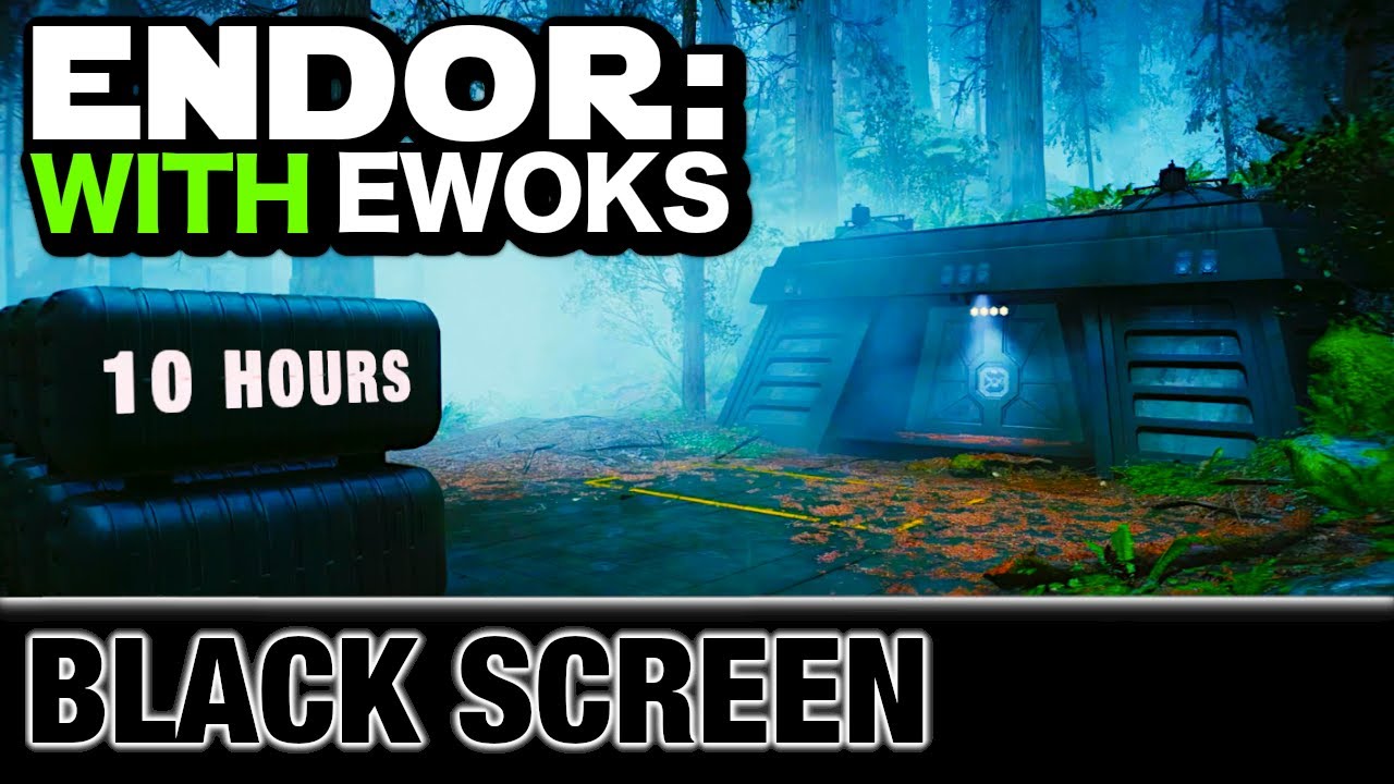 Endor Forest + Ewoks ⚫ BLACK SCREEN ⚫ 10 Hours - 🎬 Star Wars Inspired 🎬 - Ambience / White Noise