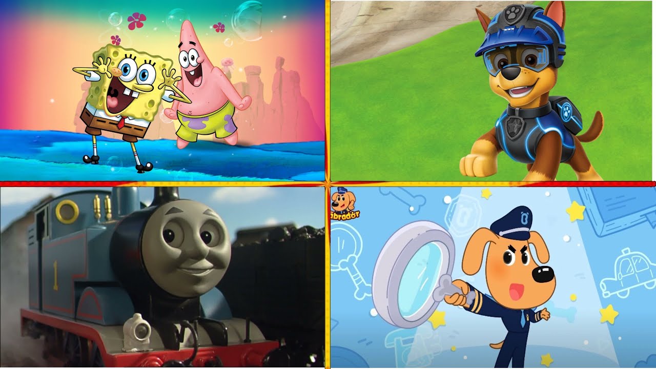 SpongeBob 🆚PAW Patrol🆚THOMAS TRAIN🆚SHERIFF LABRADOR_Who Is Best?