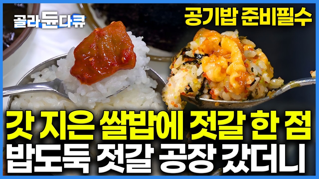 밥반찬 영상 당첨. 보기만 해도 짜서 공기밥 옆에두고 봐야 하는 현장｜젓갈 한 통이 2,500만 원? 기계는 절대 못 골라내서 100% 수작업 과정 이라는데｜극한직업｜#골라듄다큐