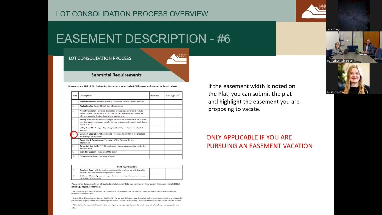 Larimer County Lot Consolidation Pre-Application Overview