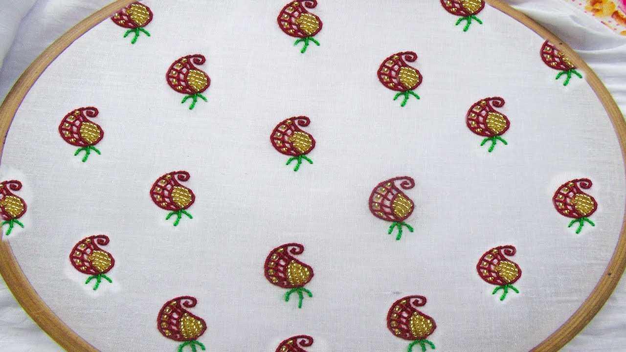 Hand Embroidery All Over Design, Embroidery Dress Design, Chadar Embroidery