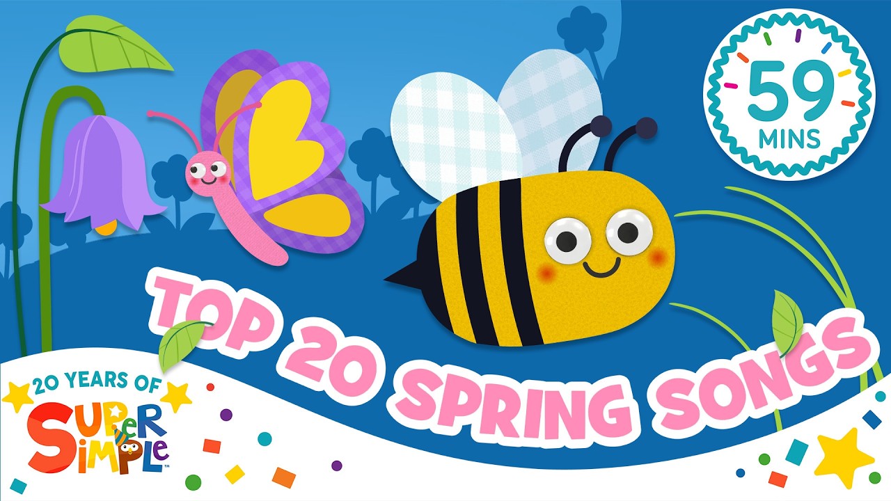 Top 20 Spring Songs! | Toddler Nature Fun at Preschool 🌷 | Super Simple’s 20th anniversary