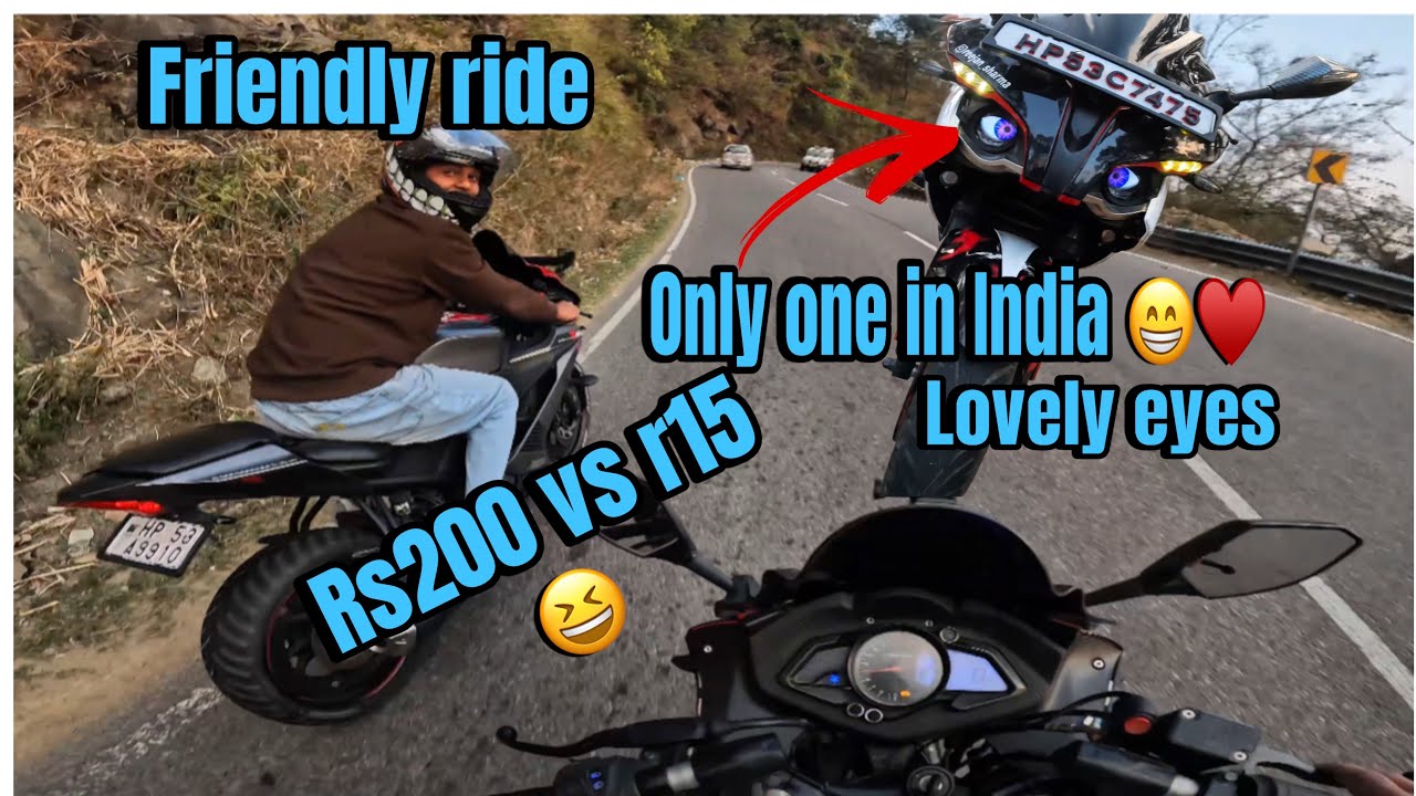 Rs200 vs r15 friendly ride rs200 lovely eyes #bajajbikes