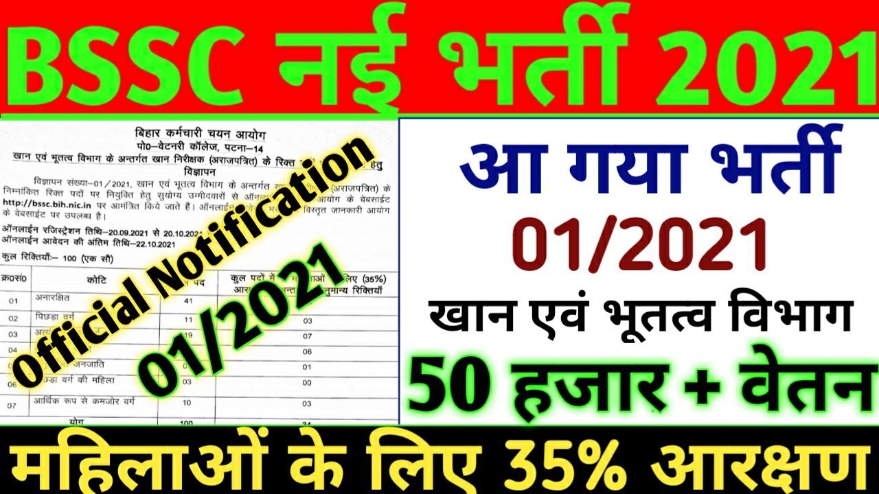 Big news // BSSC New Vacancy // (01/2021) // New recruitment 2021 has arrived // Male / Female //...