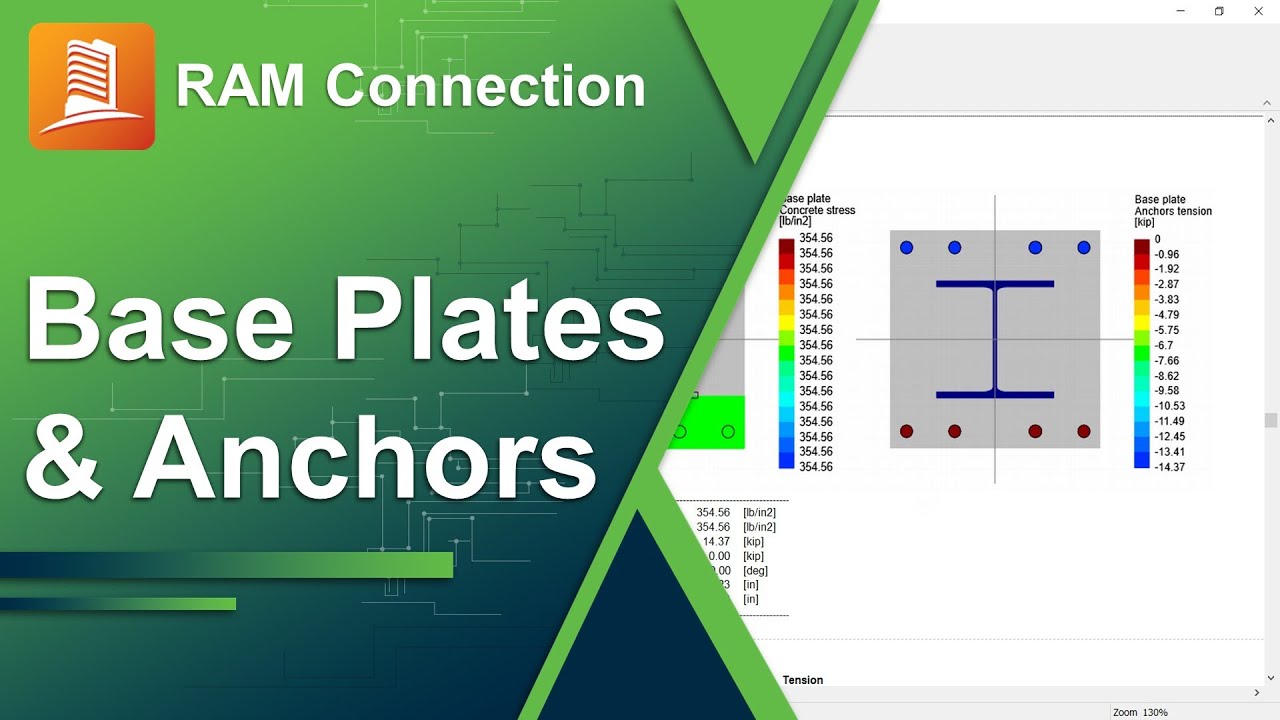 Base Plate Design and Anchoring to Concrete in RAM Connection