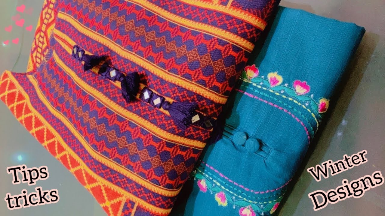 How to style printed dress with embroidery! Winter dress designing ideas 
