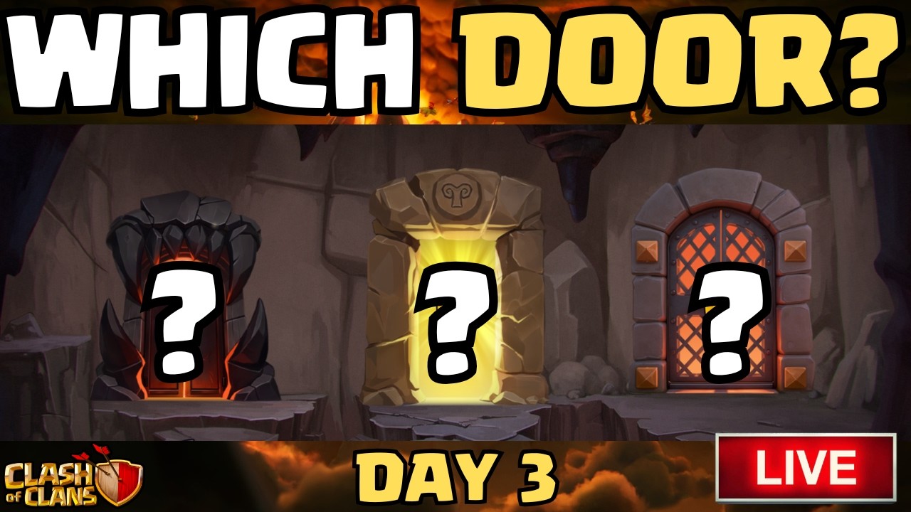 WHICH DOOR SHOULD YOU OPEN in Unleash the Duke Event? DAY 3! (Clash Of Clans LIVE) - Vertical