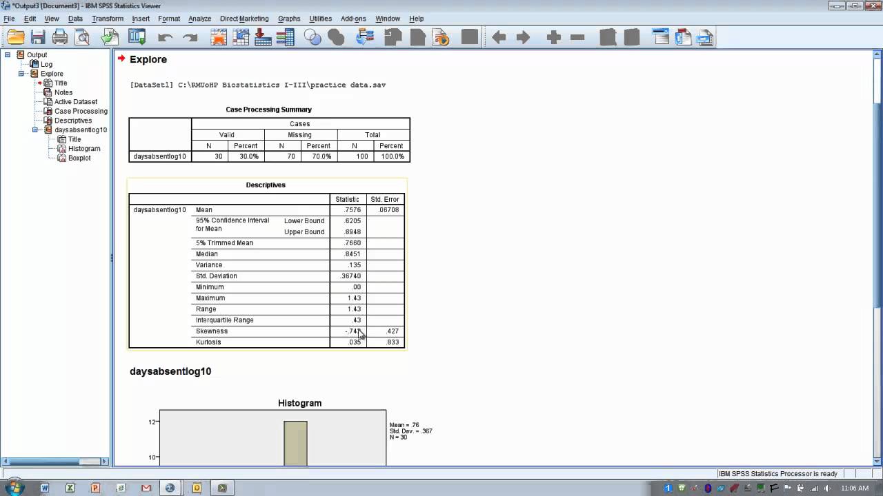 How to Use SPSS: Transforming Skewed Data Sets