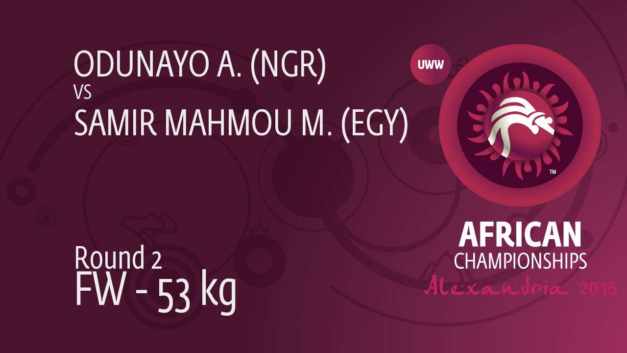 Round 2 FW - 53 kg: A. ODUNAYO (NGR) df. M. SAMIR MAHMOU (EGY) by TF, 10-0
