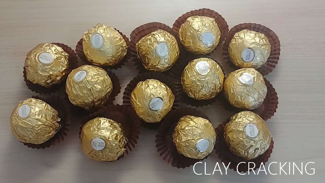 clay cracking: surprise chocolates inspired by ferrero rocher 페레로 로쉐 클레이 부수기2