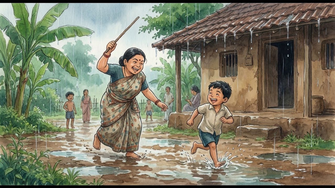 90s Peaceful Village life in Monsoon // Ghibli style ASMR // West Bengal Monsoon 