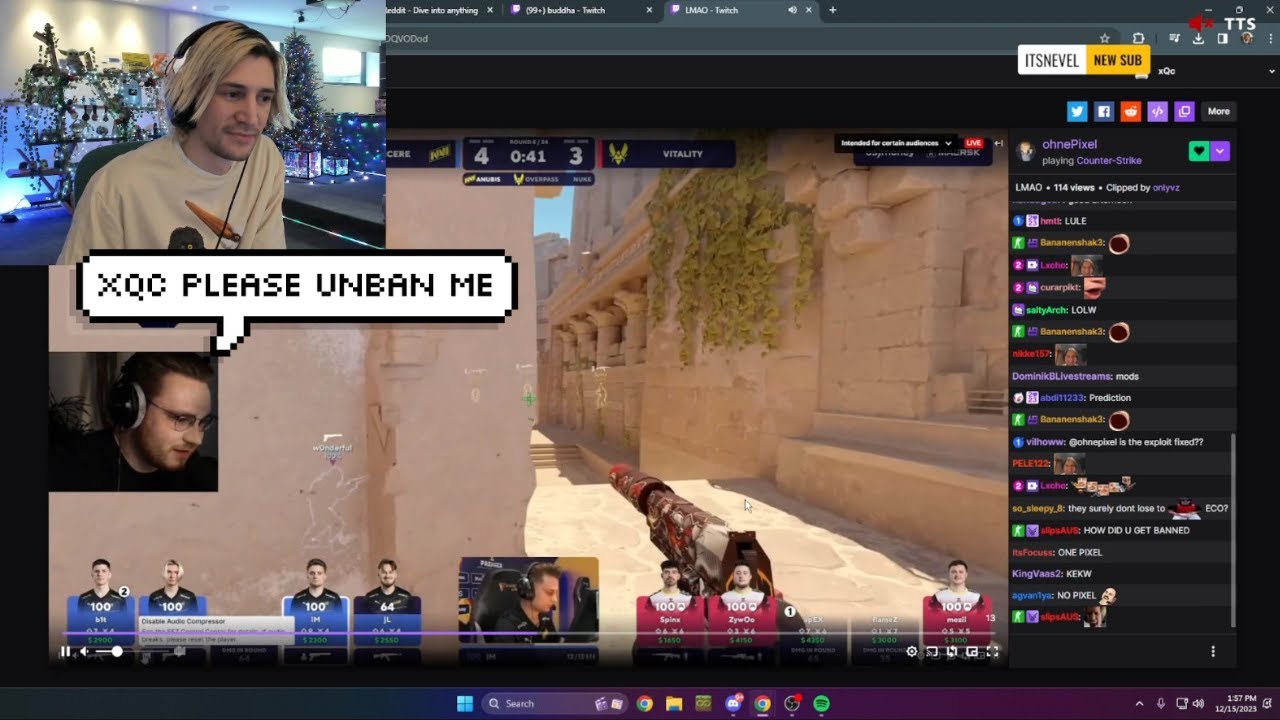 xQc reacts to OhnePixel begging him to get unbanned for NoPixel 4.0