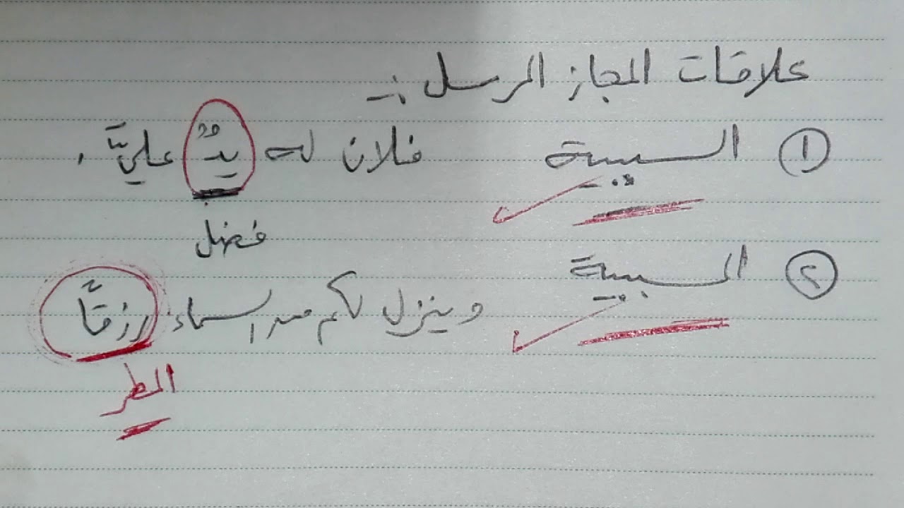 شرح المجاز المرسل - بلاغة