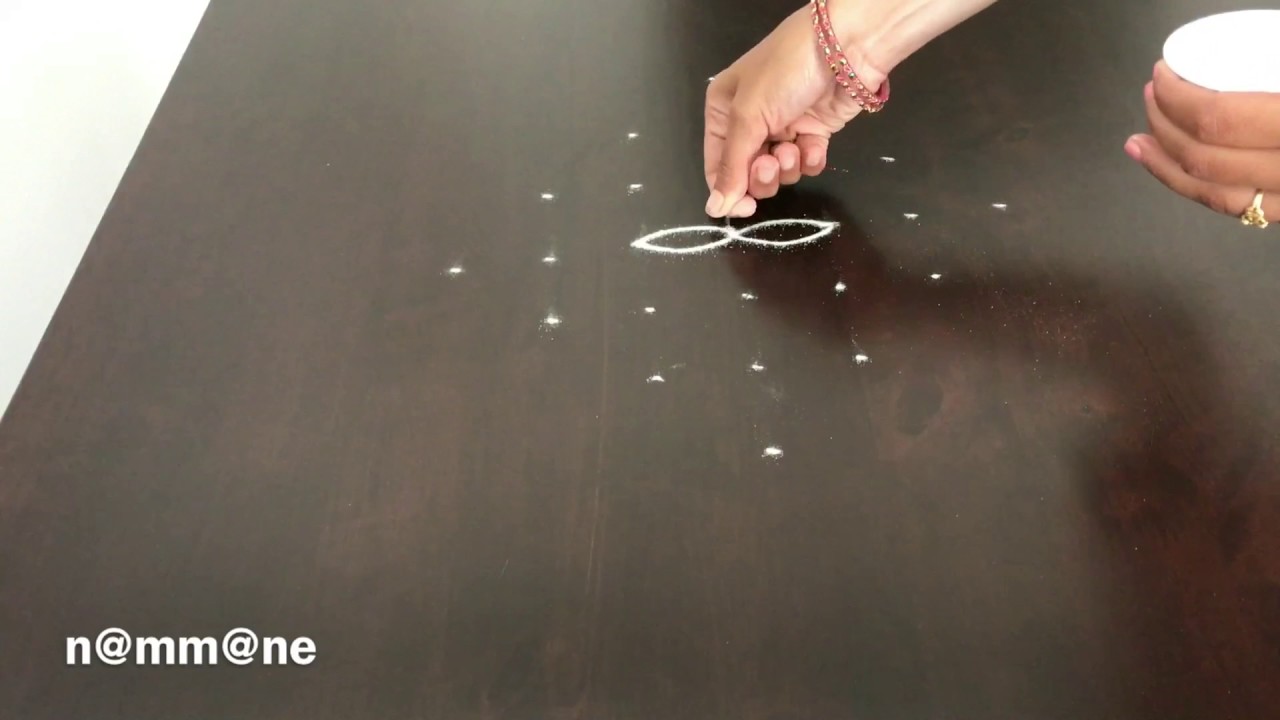 Easy and simple rangoli with dots || Rangoli designs with dots 7-1
