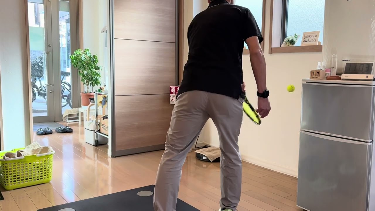 1月27日・壁打ち（フォアハンドとバックハンドを合わせて1000本）