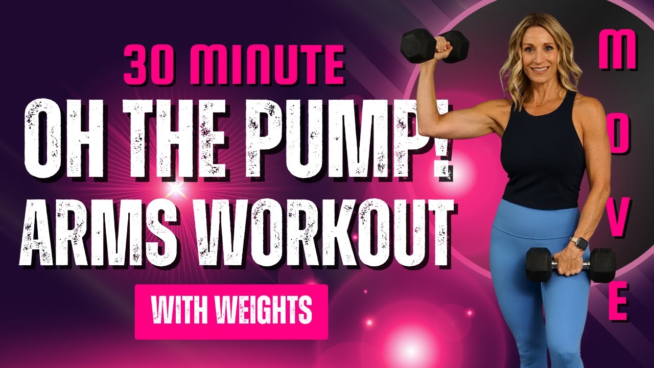 30 Minutes Oh The Pump! Biceps, Triceps, Shoulders Workout with Dumbbells