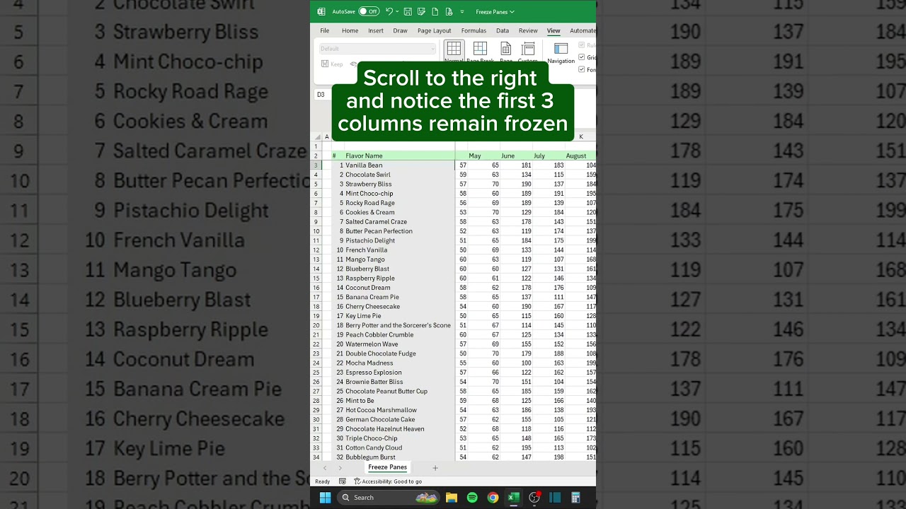 How to Freeze Panes in 30 seconds‼️ #excel